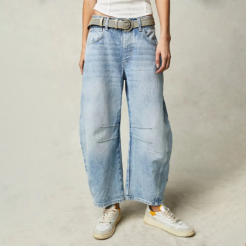 Arlee | Women's Mid Rise Button Baggy Jeans