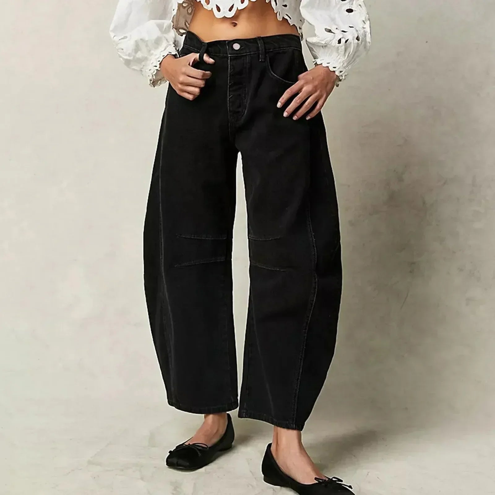 Arlee | Women's Mid Rise Button Baggy Jeans