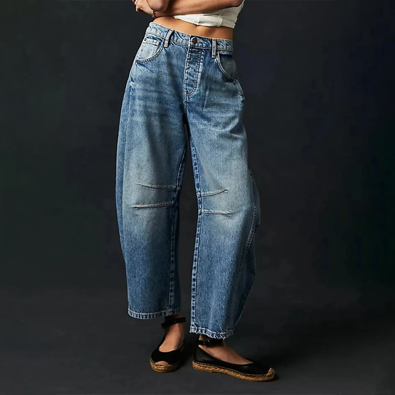 Arlee | Women's Mid Rise Button Baggy Jeans