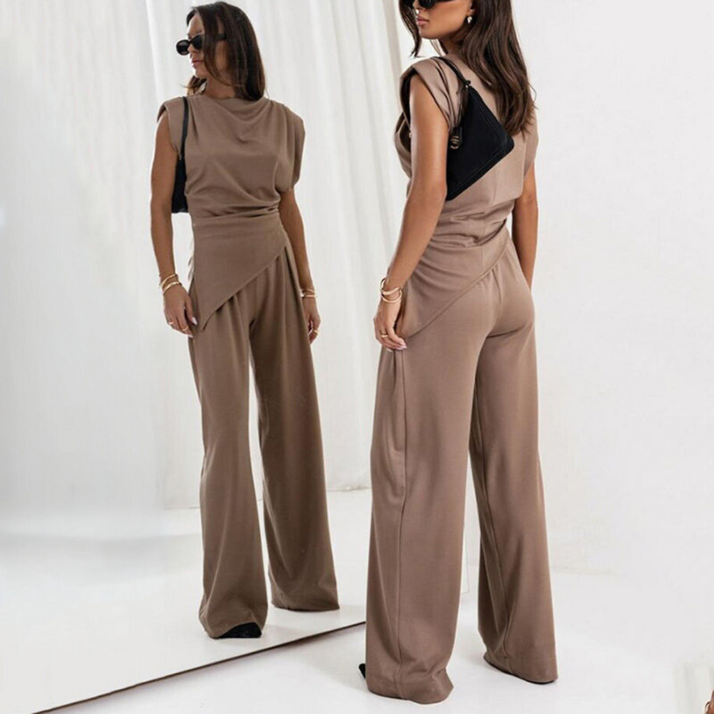Arlena | Women's Asymmetric Sleeveless Two Piece Set