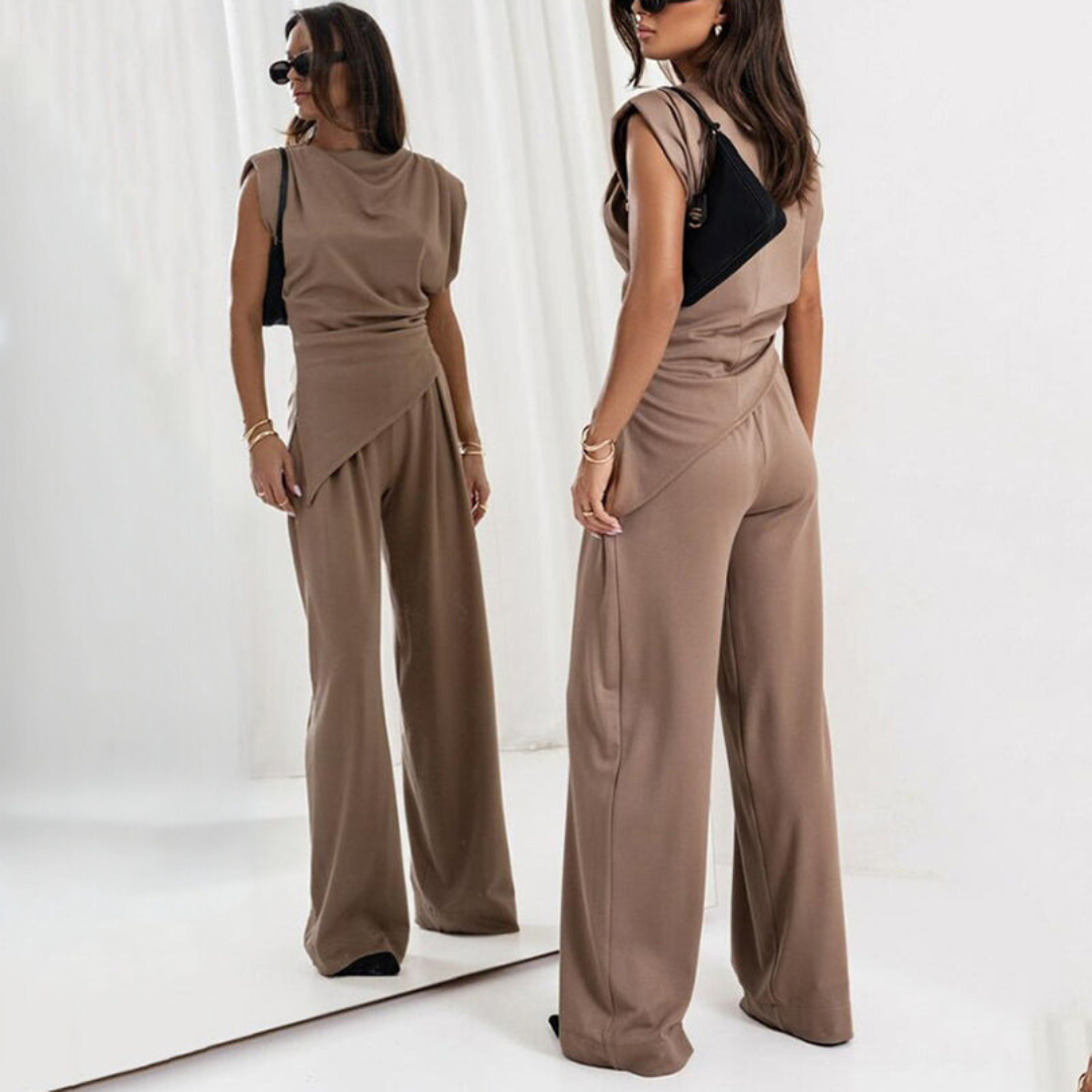 Arlena | Women's Asymmetric Sleeveless Two Piece Set