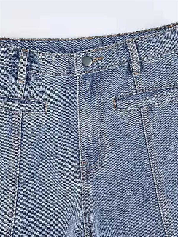 Arlene | Women's Star Patch High Waisted Flare Leg Blue Jeans