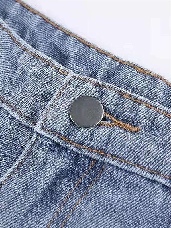 Arlene | Women's Star Patch High Waisted Flare Leg Blue Jeans