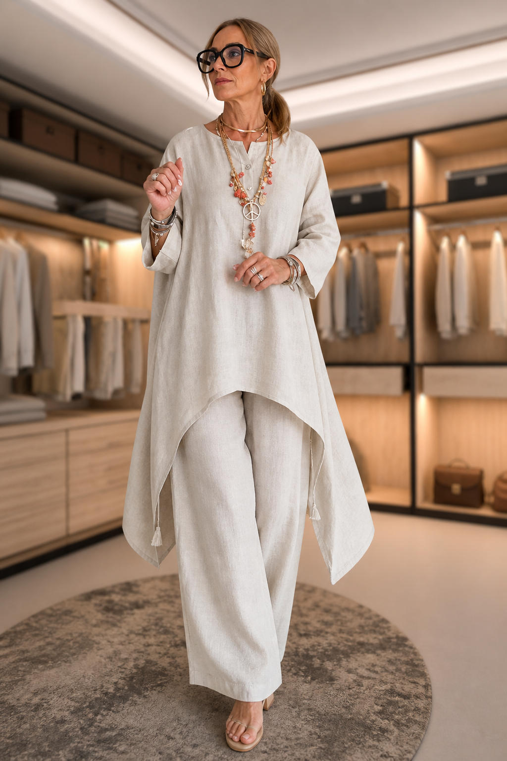 Arletta | Women’s Flowy Asymmetrical Two Piece Matching Set