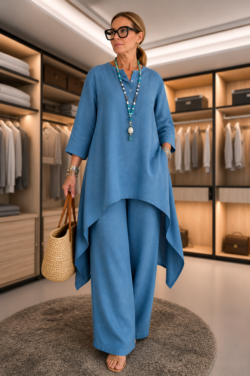 Arletta | Women’s Flowy Asymmetrical Two Piece Matching Set