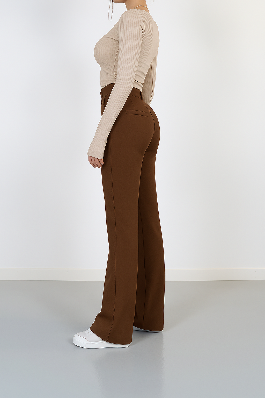 Arlinda | Women’s Tailored High Waist Straight Leg Trousers