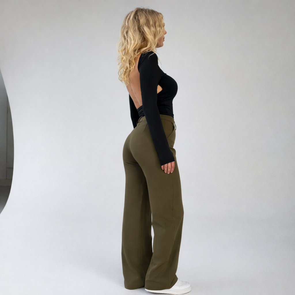 Arlinda | Women’s Tailored High Waist Straight Leg Trousers