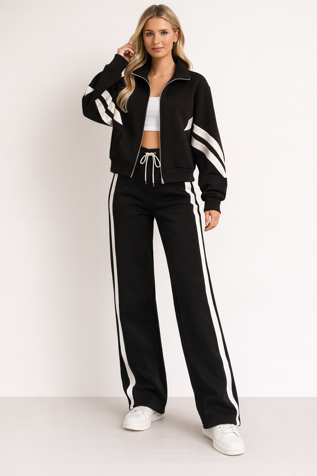 Arlys | Women’s Zip Up Collared Two Piece Matching Set