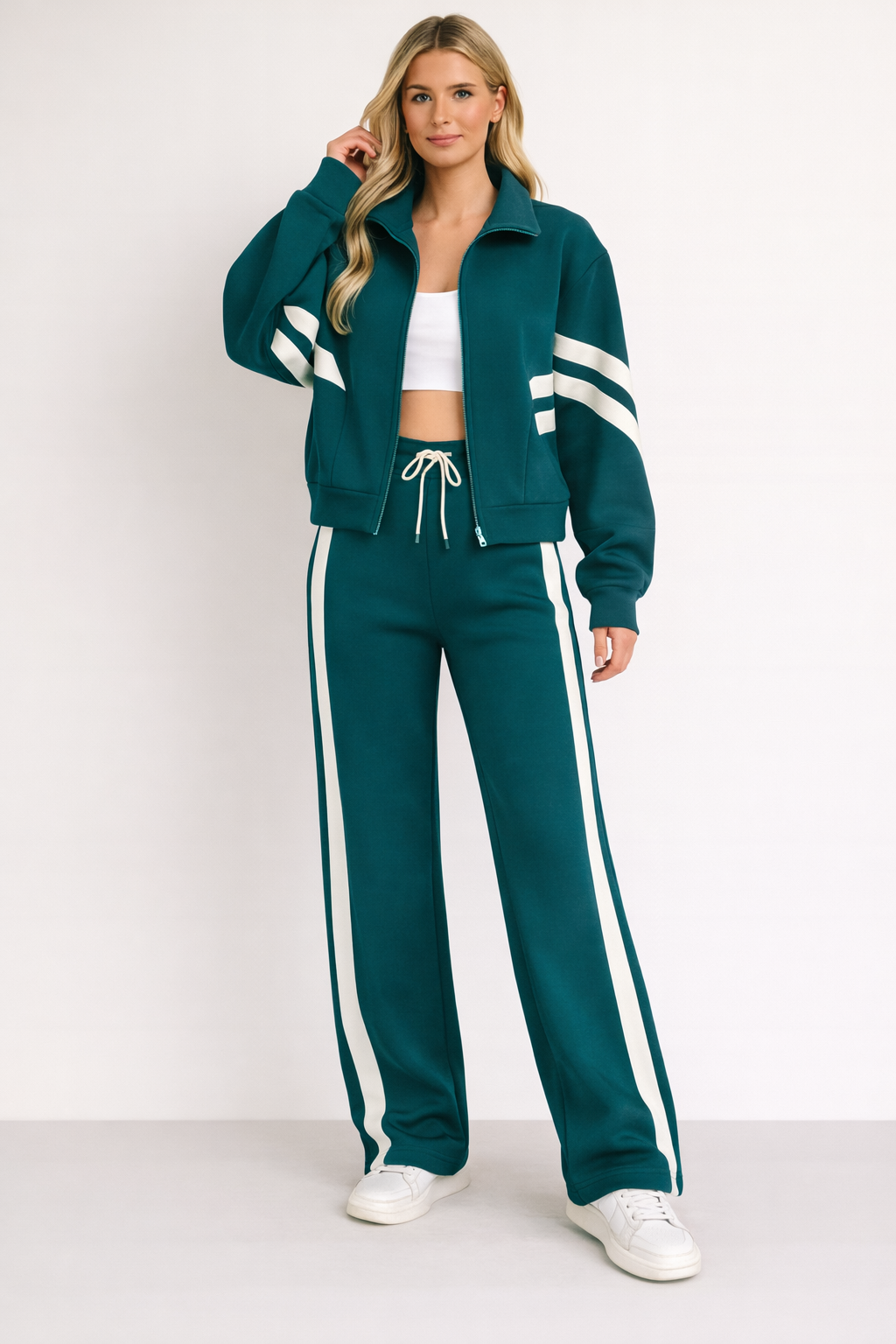 Arlys | Women’s Zip Up Collared Two Piece Matching Set