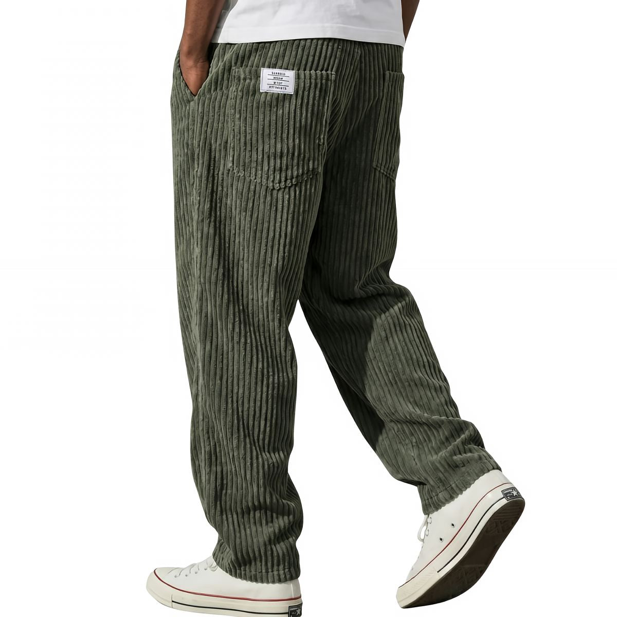 Armond | Men's Back Pocket Ribbed Straight Leg Trousers