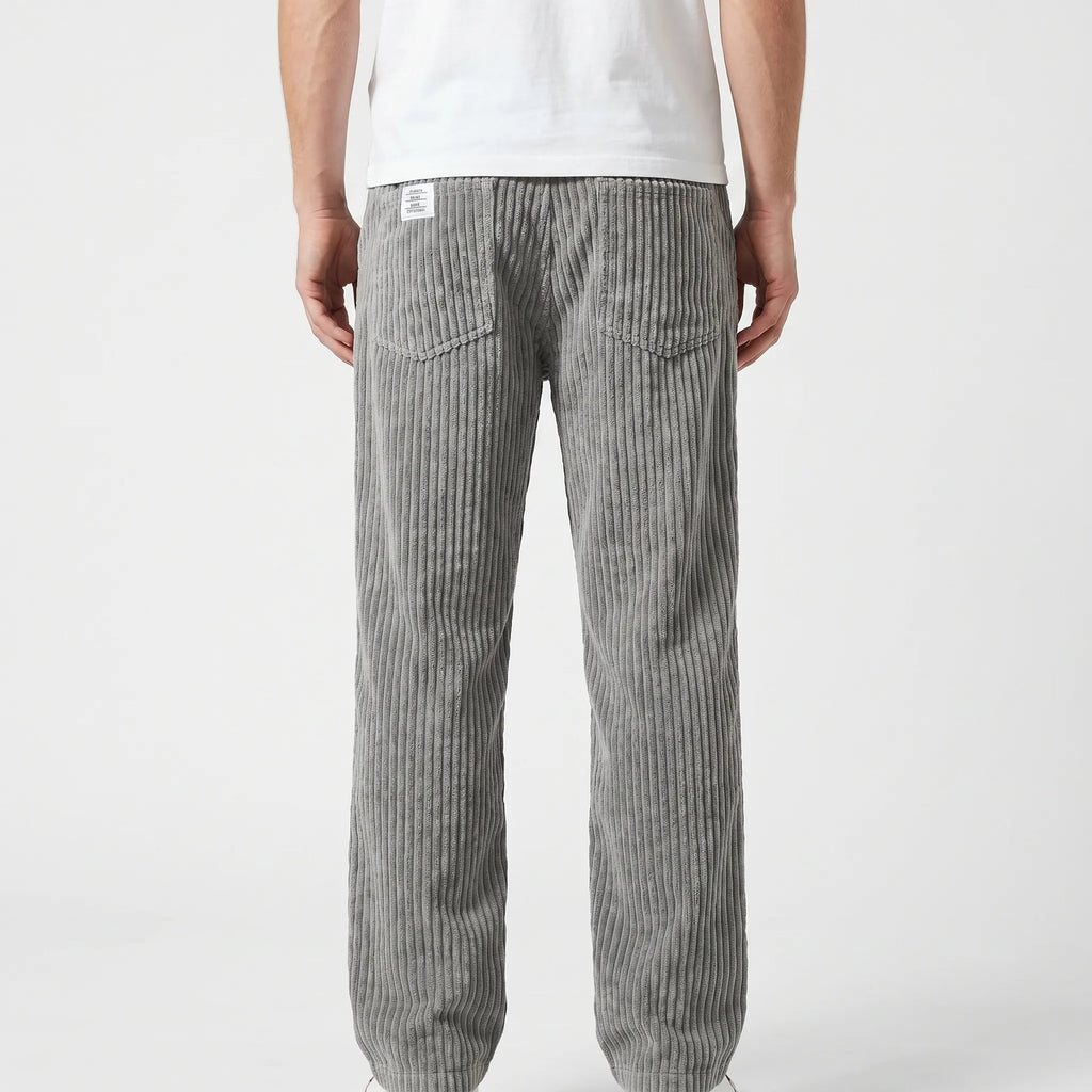 Armond | Men's Back Pocket Ribbed Straight Leg Trousers