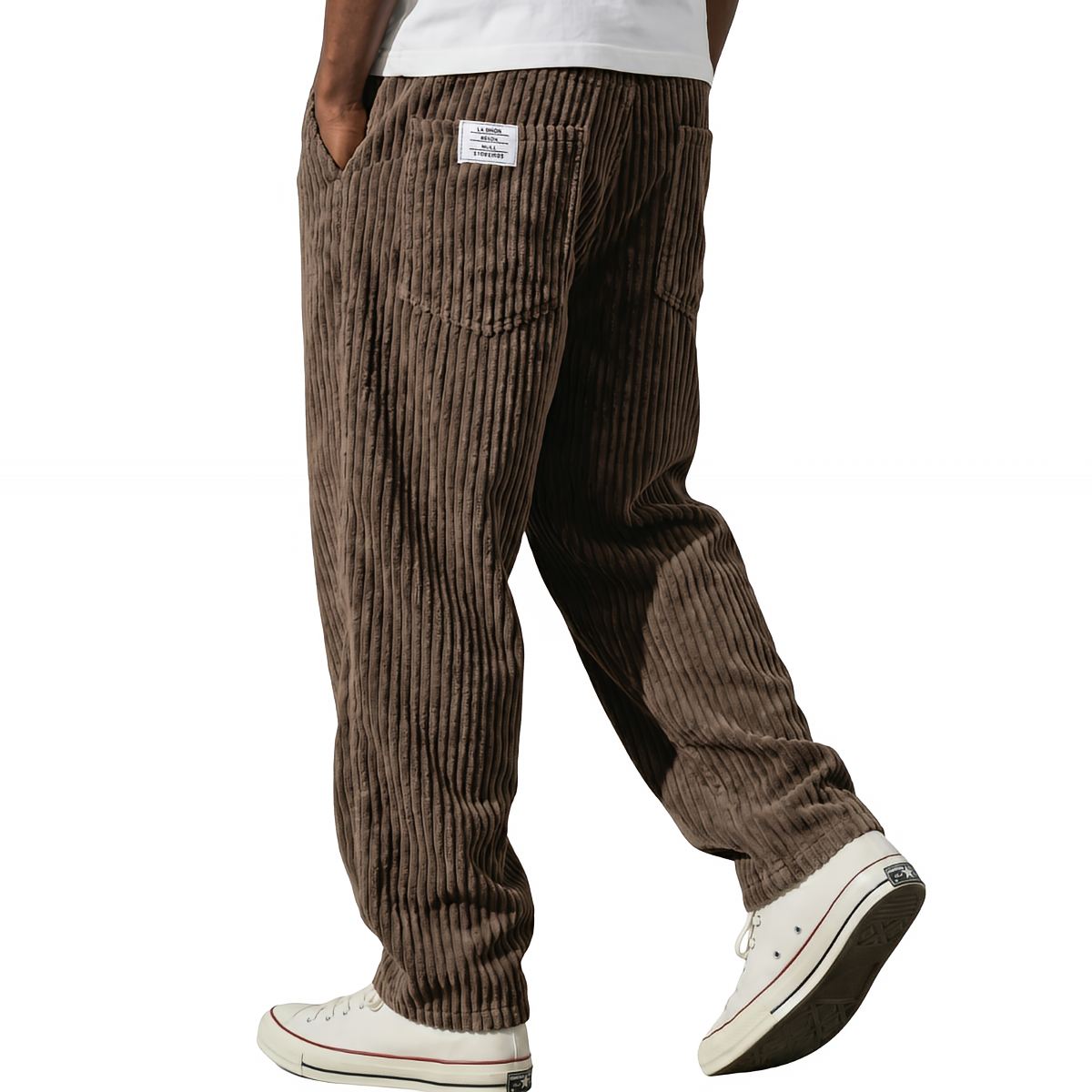 Armond | Men's Back Pocket Ribbed Straight Leg Trousers