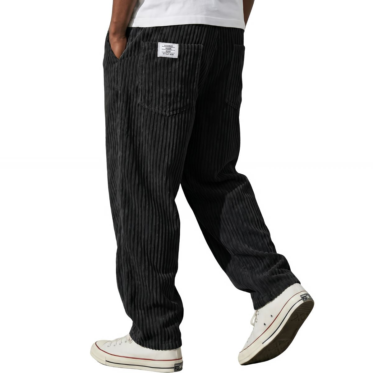 Armond | Men's Back Pocket Ribbed Straight Leg Trousers