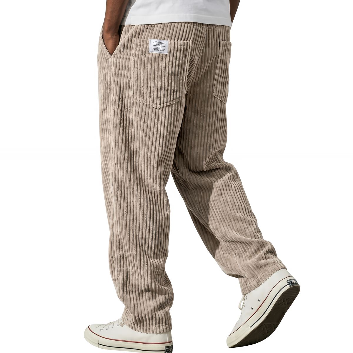 Armond | Men's Back Pocket Ribbed Straight Leg Trousers