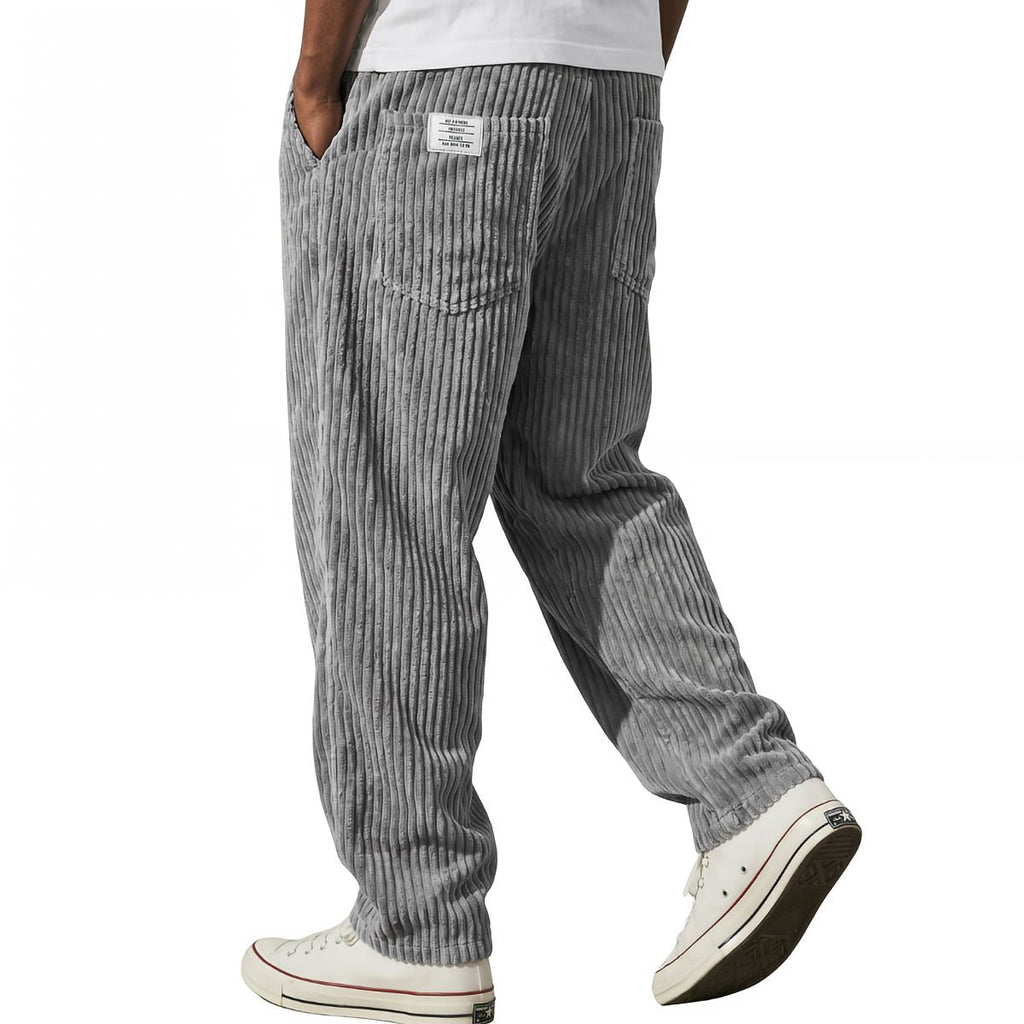 Armond | Men's Back Pocket Ribbed Straight Leg Trousers