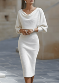 Arnetta | Women’s Textured Draped Batwing Midi Dress