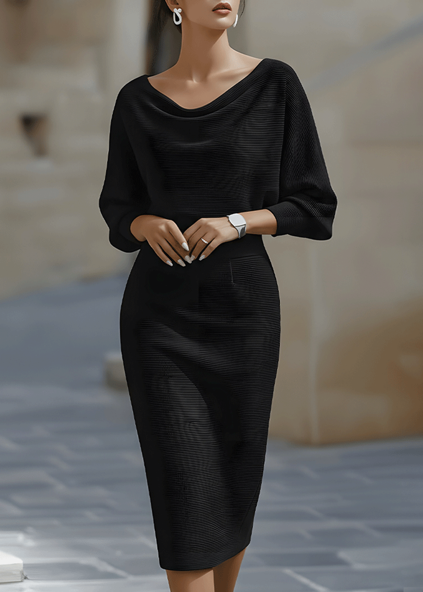 Arnetta | Women’s Textured Draped Batwing Midi Dress