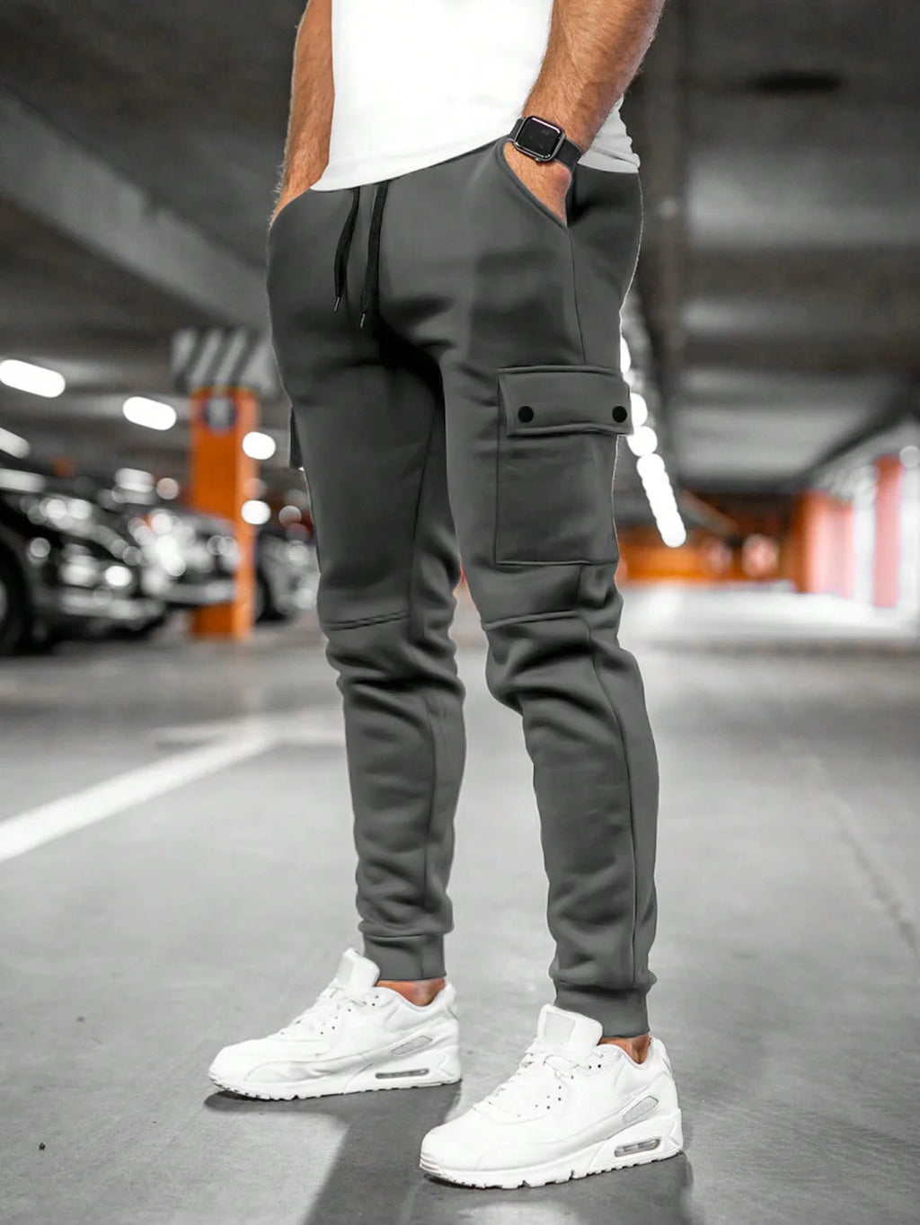 Ashford | Men's Drawstring Pockets Cargo Slim Fit Trousers