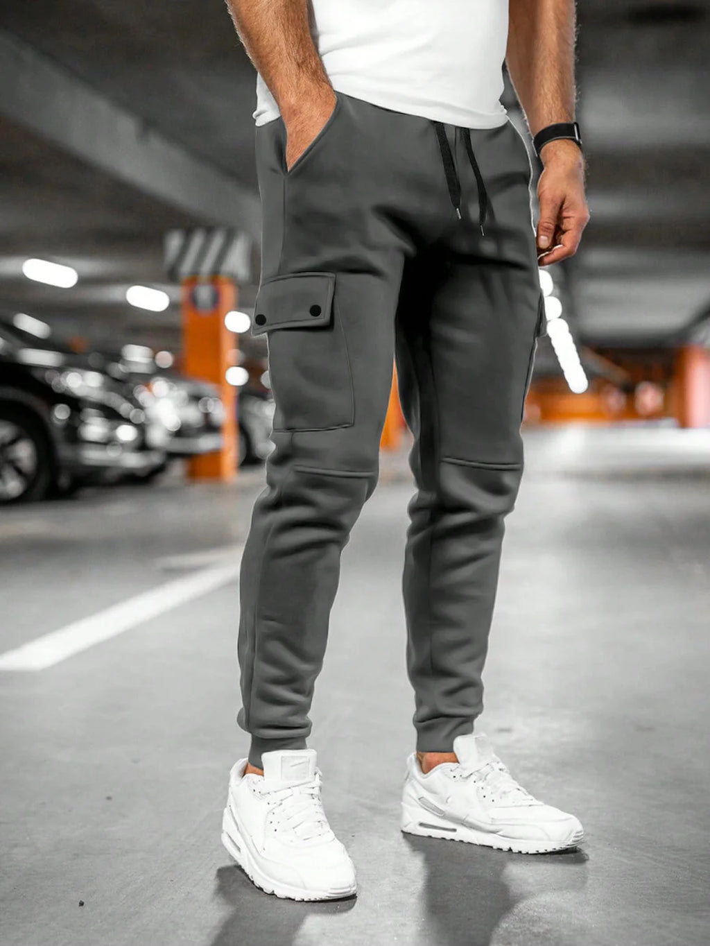 Ashford | Men's Drawstring Pockets Cargo Slim Fit Trousers