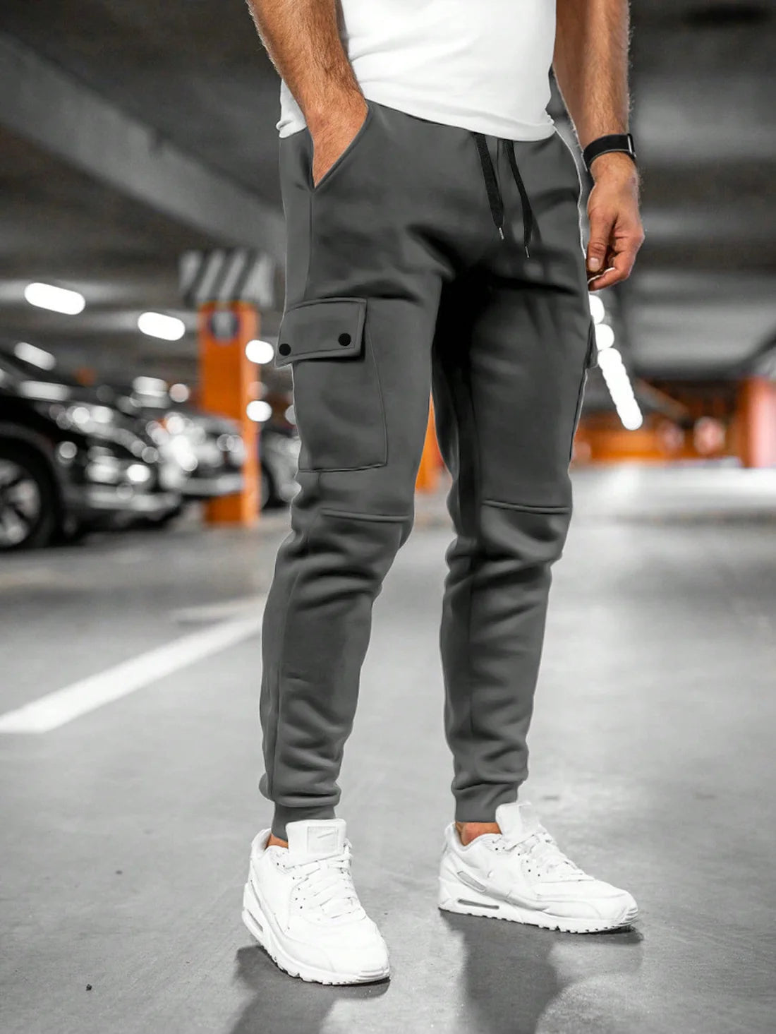 Ashford | Men's Drawstring Pockets Cargo Slim Fit Trousers