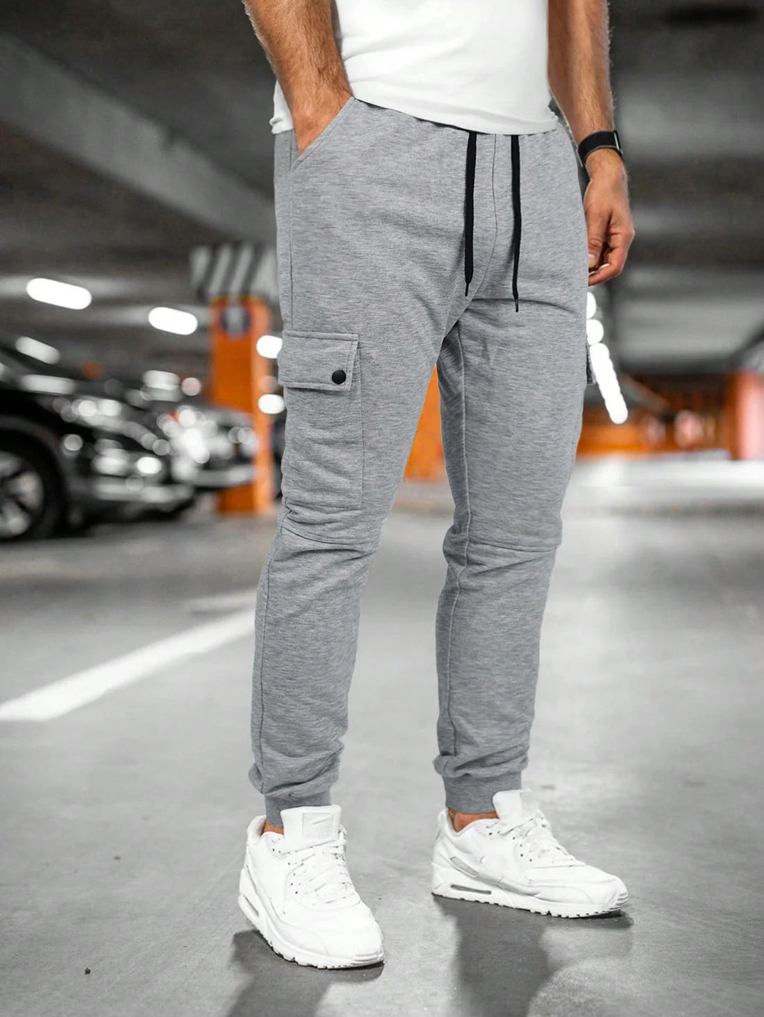 Ashford | Men's Drawstring Pockets Cargo Slim Fit Trousers