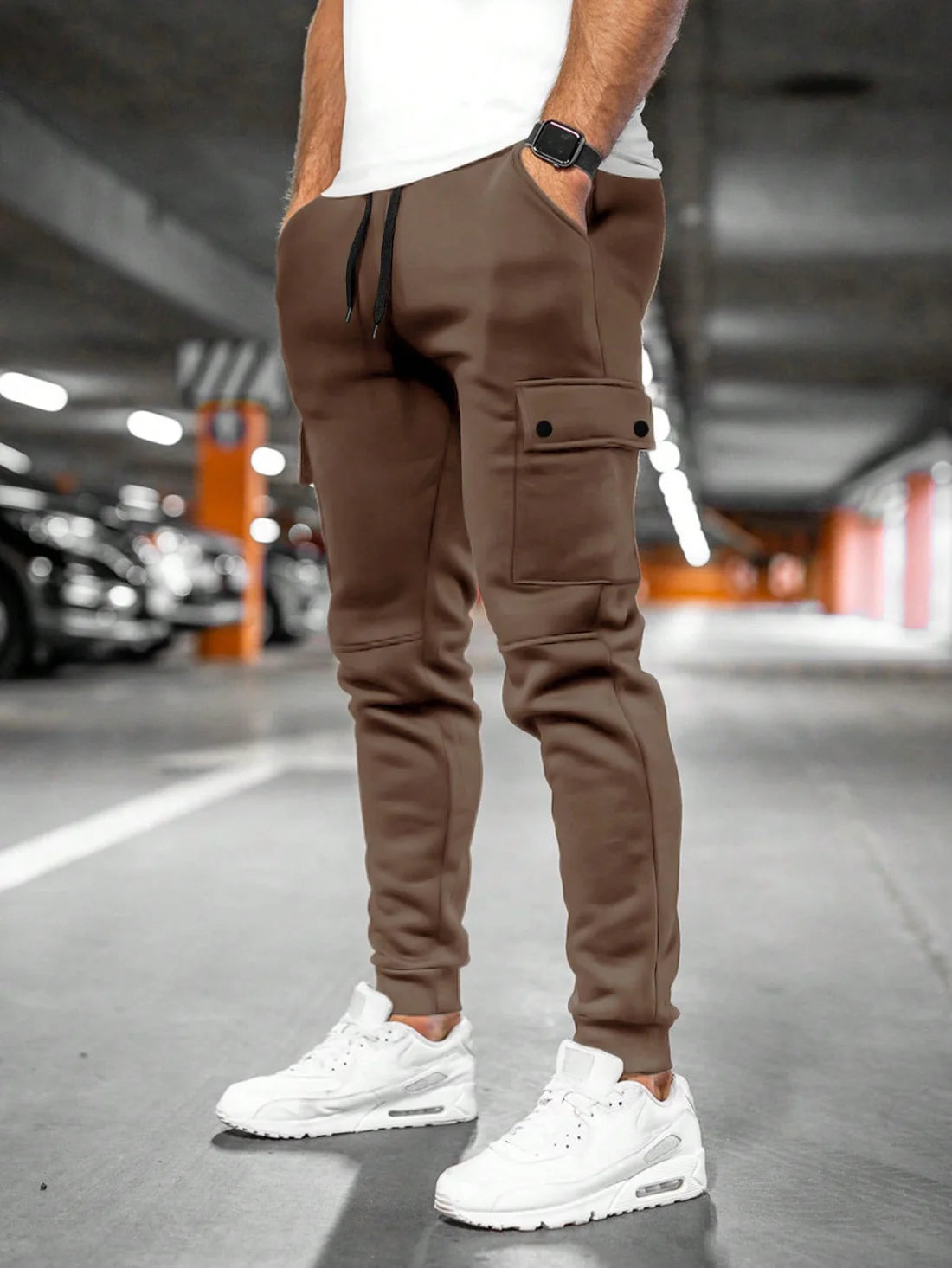 Ashford | Men's Drawstring Pockets Cargo Slim Fit Trousers