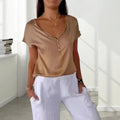 Ashley | Women’s V Neck Short Sleeve Summer Top