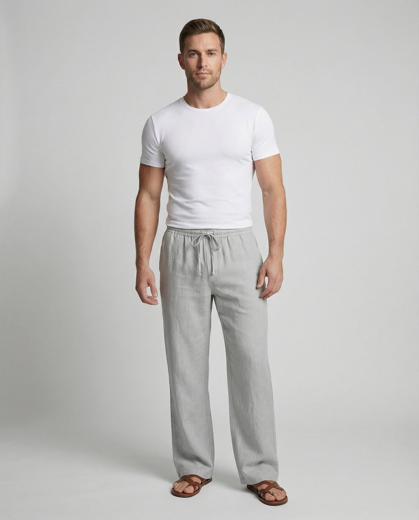 Ashton | Men's Drawstring Straight Leg Summer Trousers