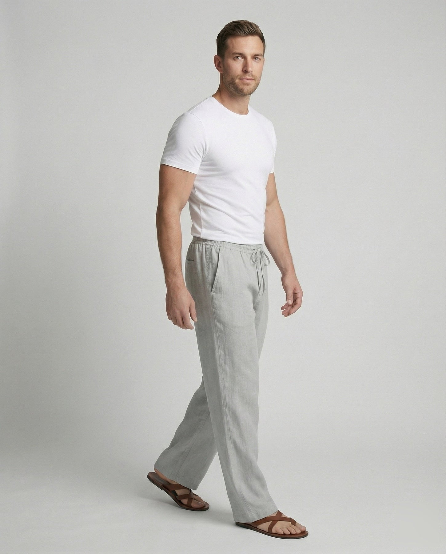 Ashton | Men's Drawstring Straight Leg Summer Trousers
