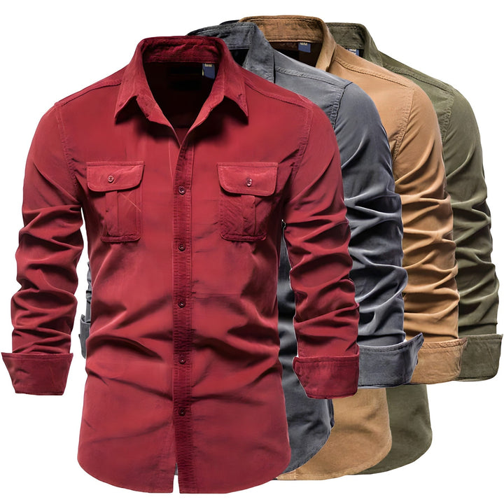 Ashwin | Men's Structured Collar Pocket Button Front Shirt