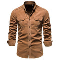 Ashwin | Men's Structured Collar Pocket Button Front Shirt