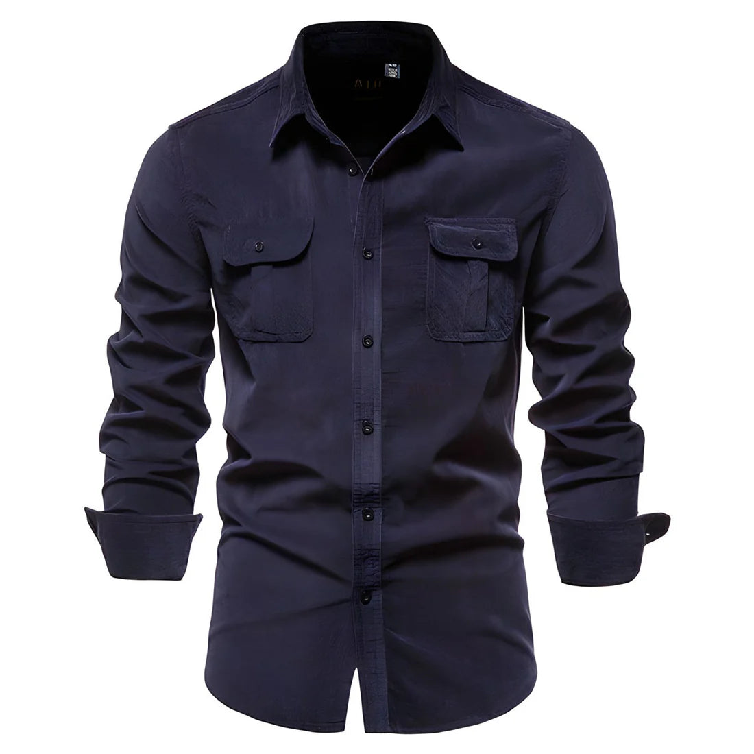 Ashwin | Men's Structured Collar Pocket Button Front Shirt