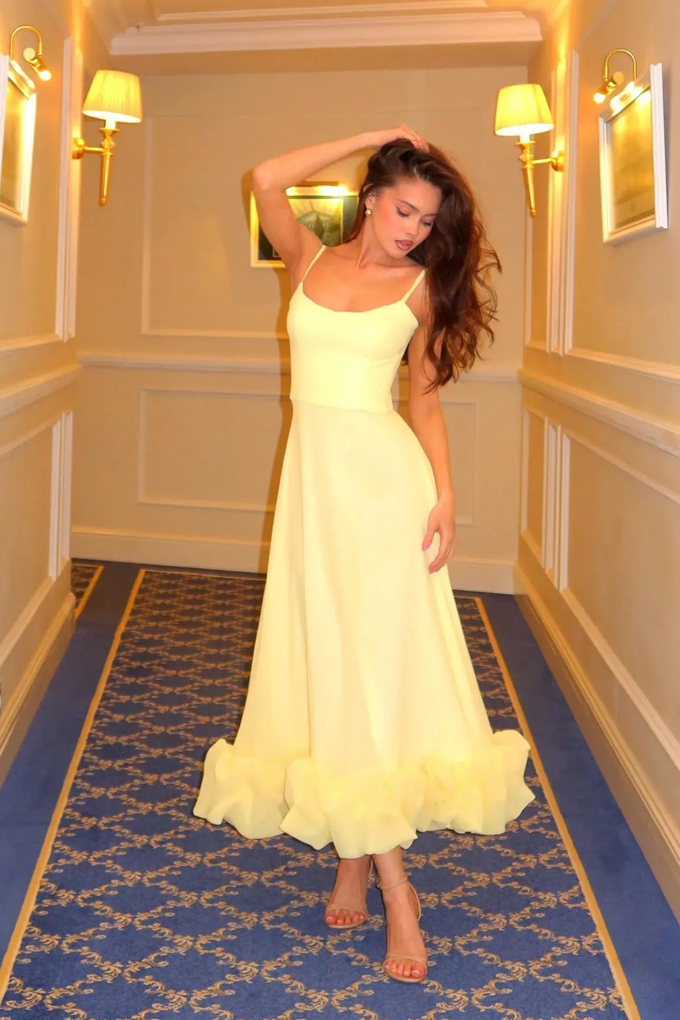 Aurora | Women’s Sleeveless Scoop Neck Flowy Wedding Guest Dress