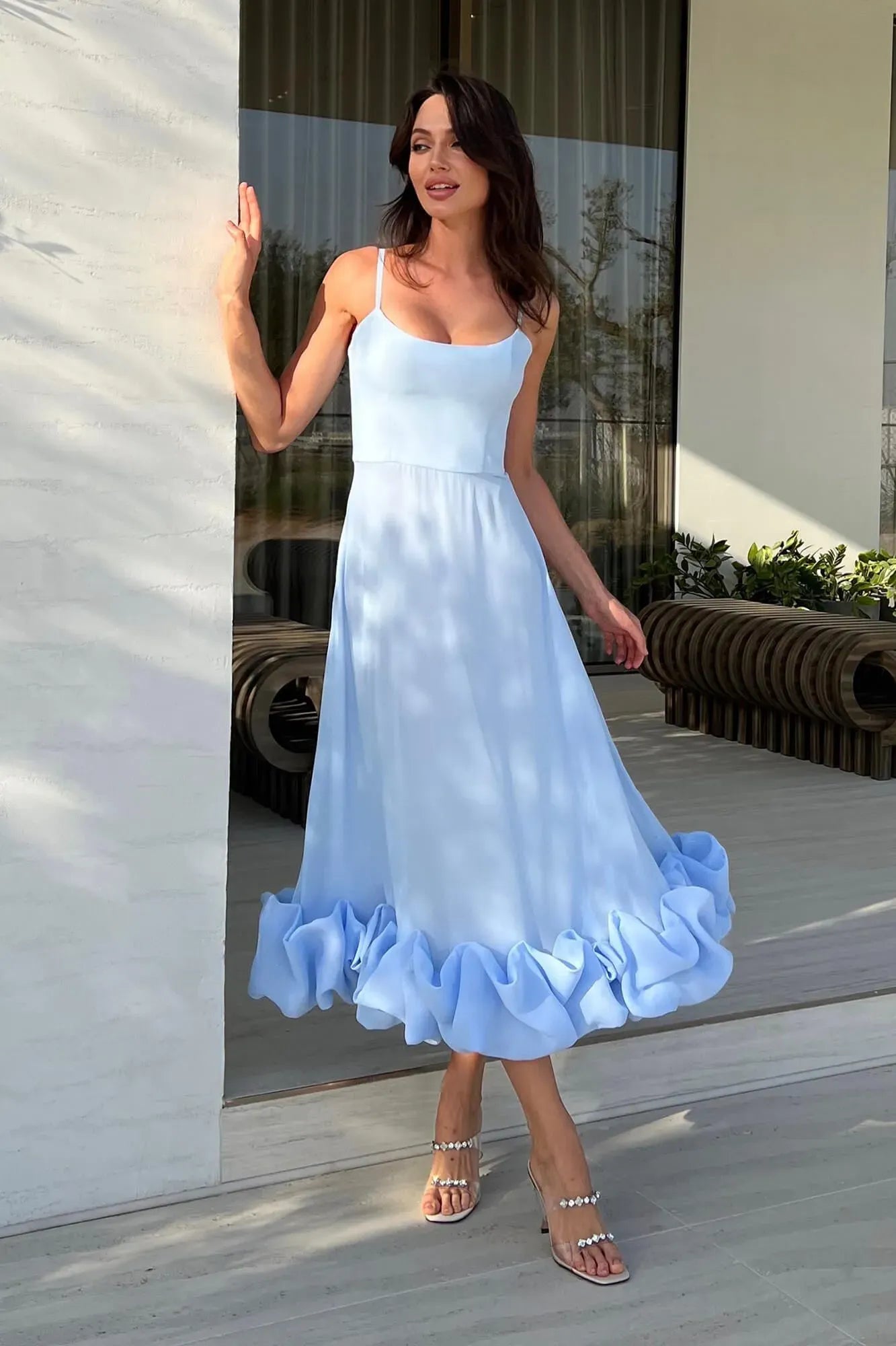 Aurora | Women’s Sleeveless Scoop Neck Flowy Wedding Guest Dress