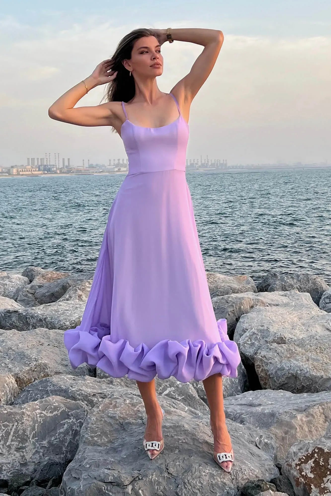 Aurora | Women’s Sleeveless Scoop Neck Flowy Wedding Guest Dress