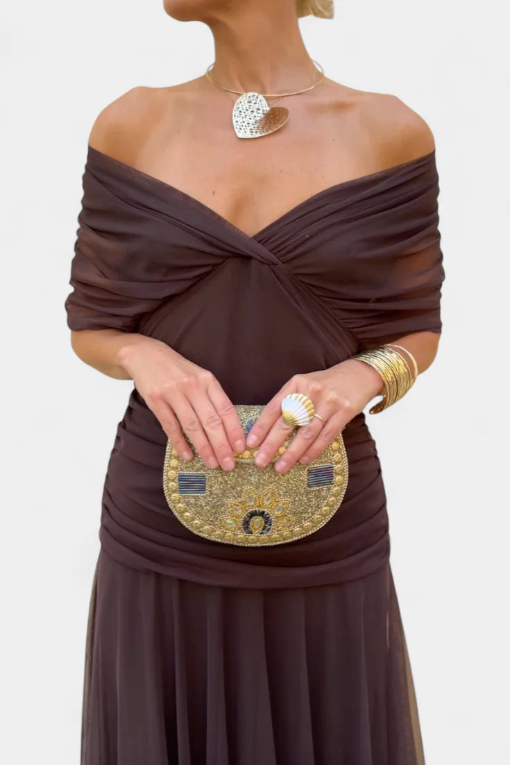 Ayla | Women’s Off Shoulder Twist Front Formal Gown
