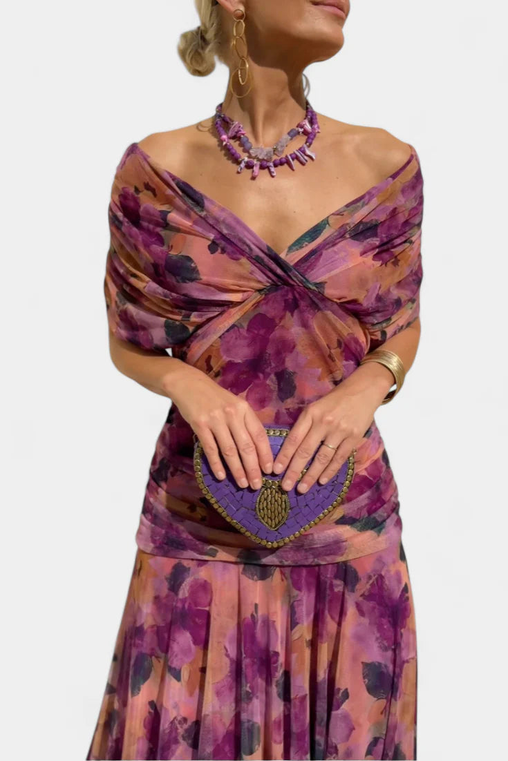 Ayla | Women’s Off Shoulder Twist Front Formal Gown