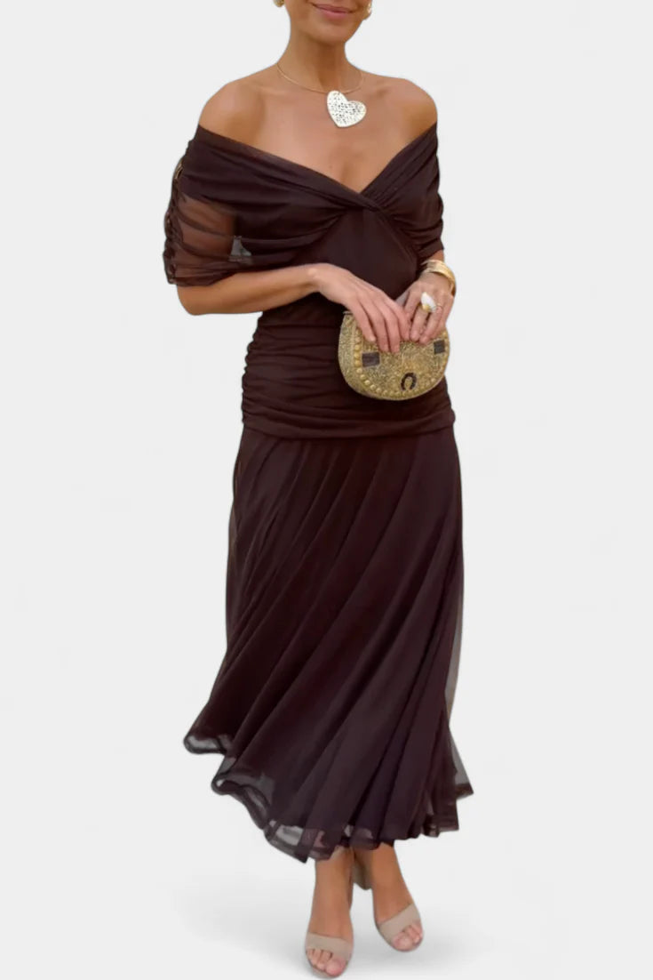 Ayla | Women’s Off Shoulder Twist Front Formal Gown