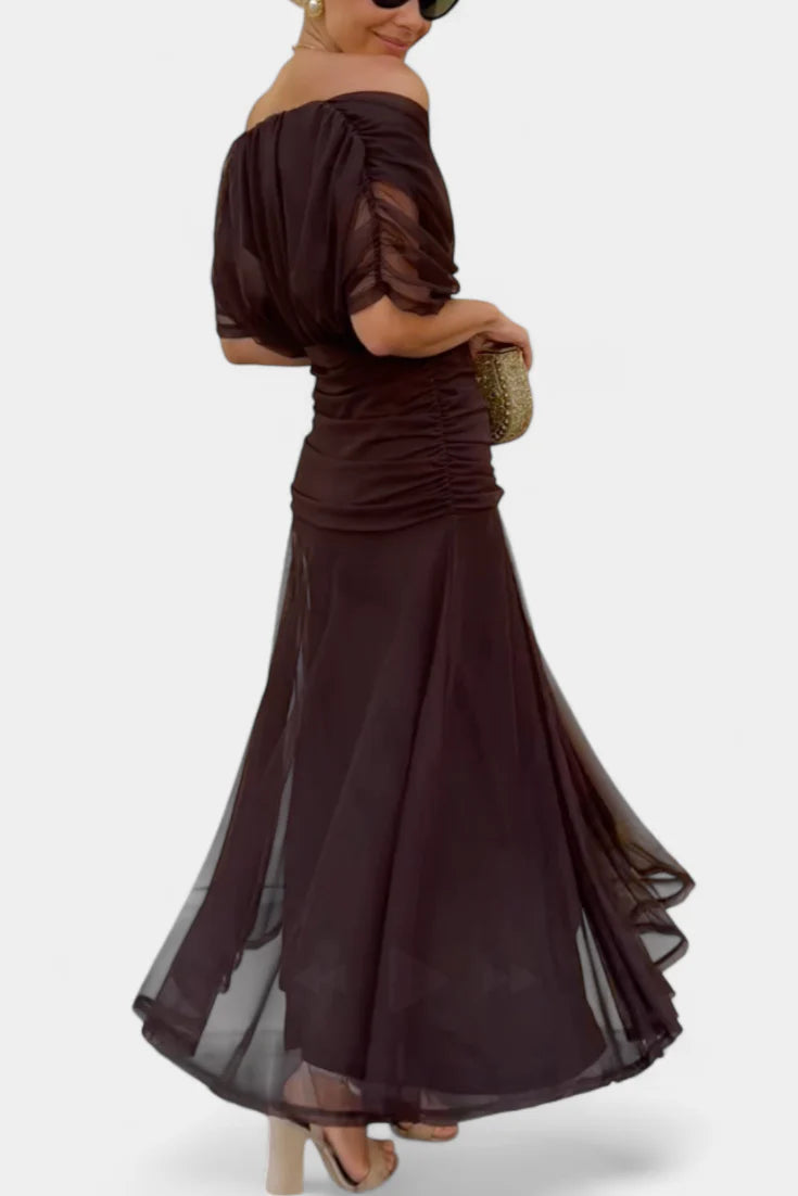 Ayla | Women’s Off Shoulder Twist Front Formal Gown