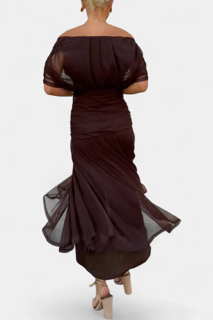 Ayla | Women’s Off Shoulder Twist Front Formal Gown