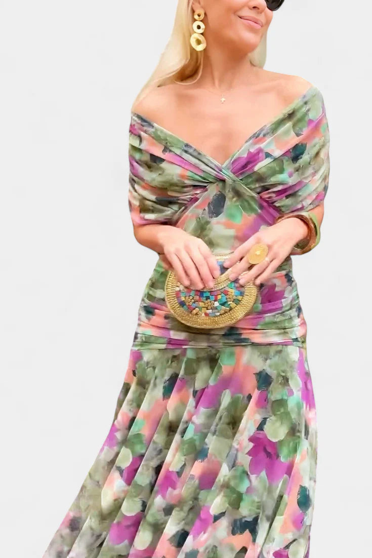Ayla | Women’s Off Shoulder Twist Front Formal Gown