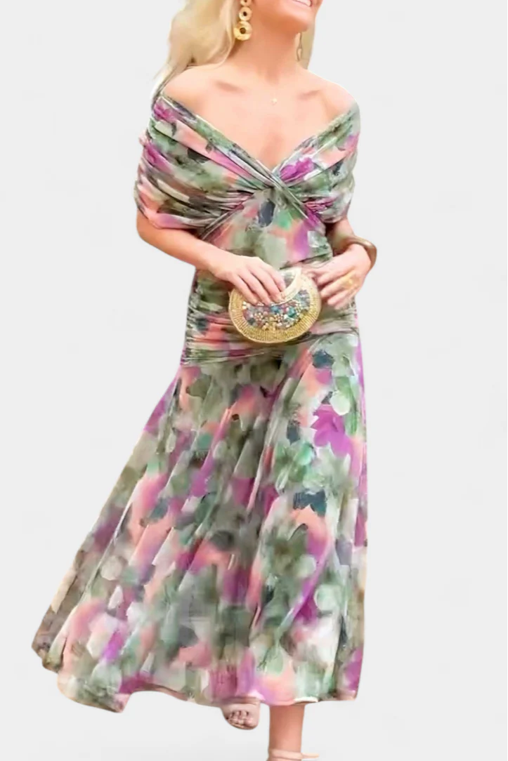 Ayla | Women’s Off Shoulder Twist Front Formal Gown