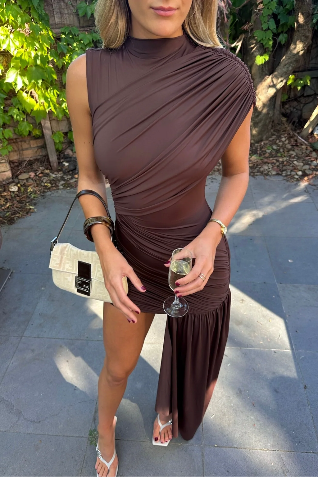 Babette | Women’s Draped Asymmetrical High Neck Prom Dress
