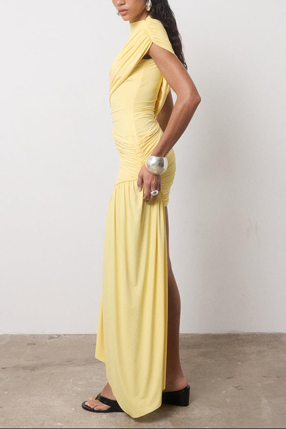 Babette | Women’s Draped Asymmetrical High Neck Prom Dress