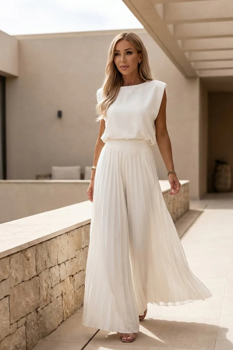Barbara | Women’s Sleeveless Round Neck Summer Two Piece Set