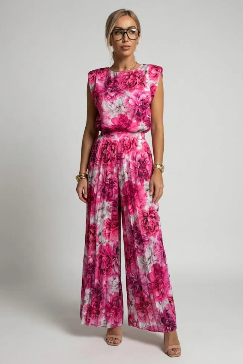 Barbara | Women’s Sleeveless Round Neck Summer Two Piece Set