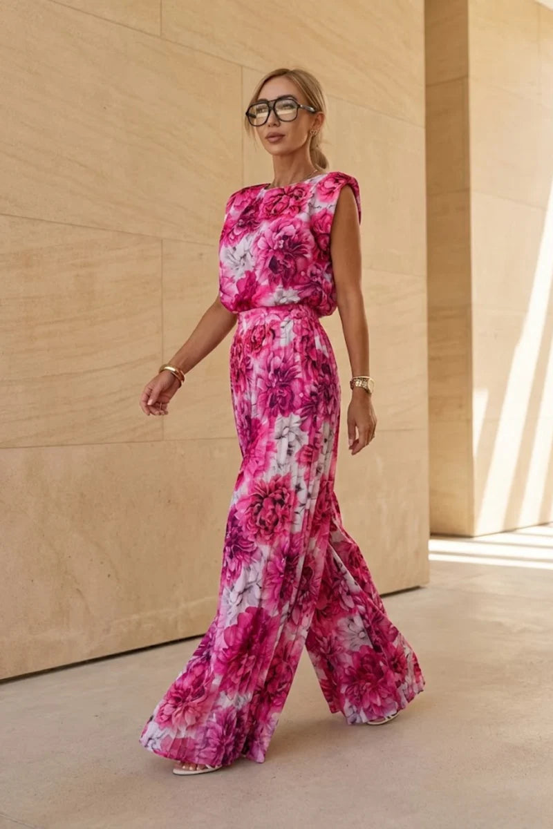 Barbara | Women’s Sleeveless Round Neck Summer Two Piece Set