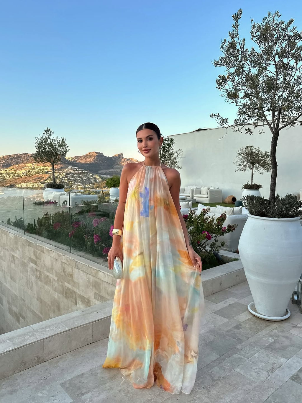 Bella | Women's Flowy Backless Summer Maxi Dress