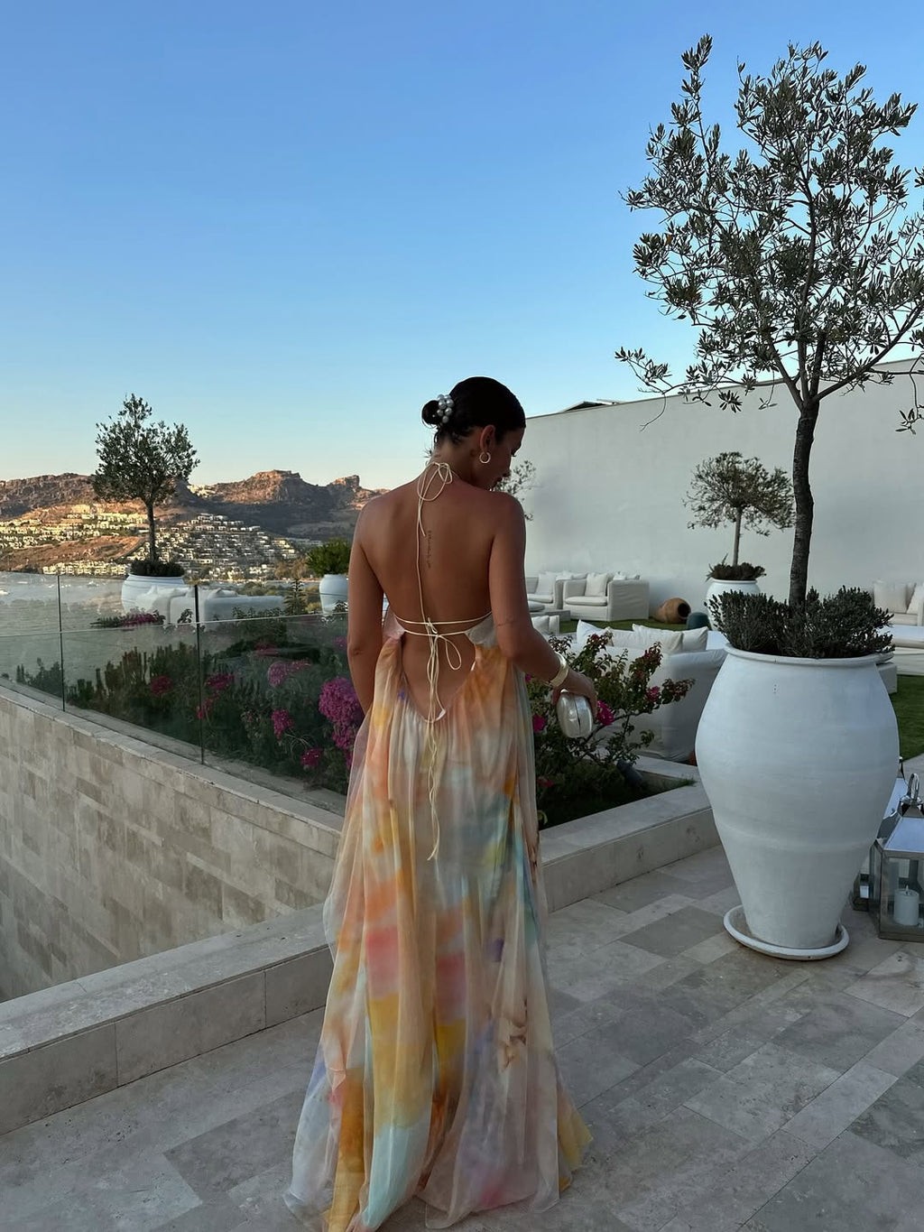 Bella | Women's Flowy Backless Summer Maxi Dress