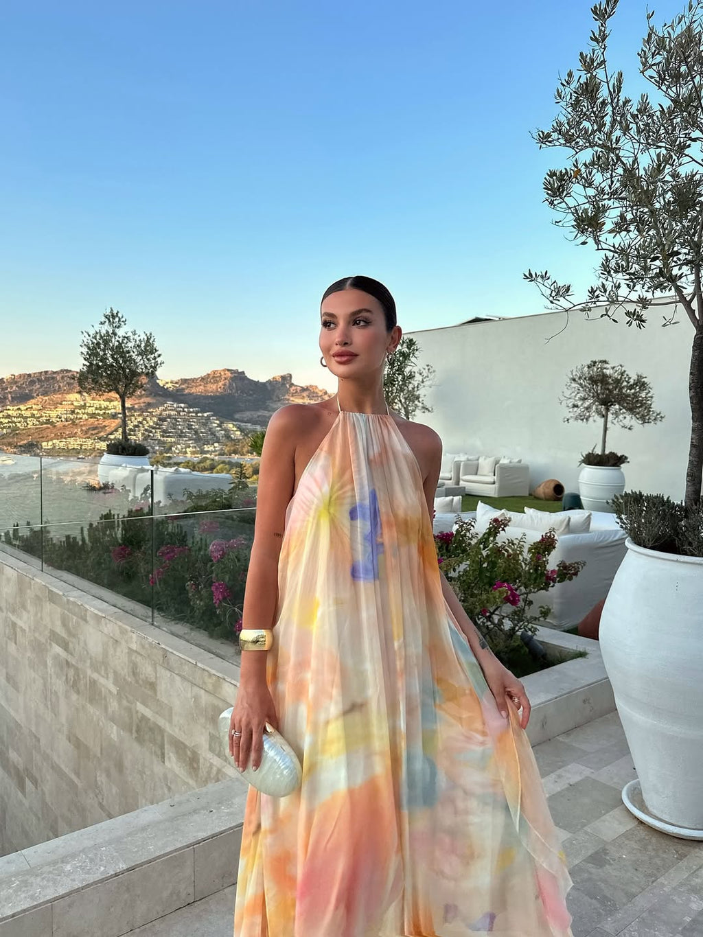 Bella | Women's Flowy Backless Summer Maxi Dress